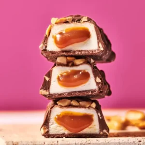 MaxiNutrition Creamy Core Protein Bar Peanut Caramel 45g – angeschnittener Riegel