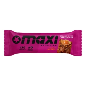 MaxiNutrition Creamy Core Protein Bar Peanut Caramel – verpackter Proteinriegel in der Sorte Erdnuss-Karamell