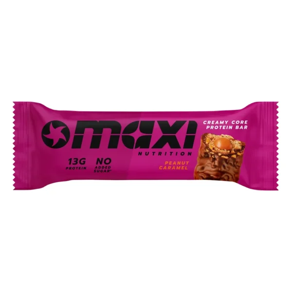 MaxiNutrition Creamy Core Protein Bar Peanut Caramel – verpackter Proteinriegel in der Sorte Erdnuss-Karamell