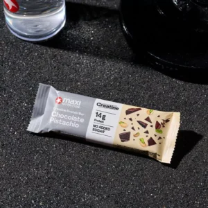 MaxiNutrition Creatine Protein Bar Chocolate Pistachio 40g – verpackter Riegel