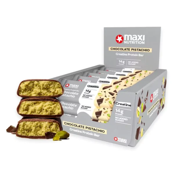 MaxiNutrition Creatine Protein Bar Chocolate Pistachio 40g – Tray