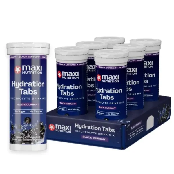 MaxiNutrition Hydration Tabs Black Currant 40g – Tray Packshot