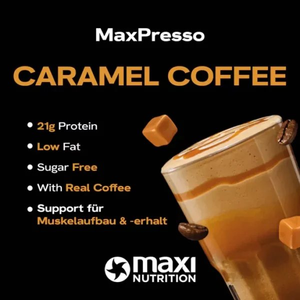 MaxiNutrition MaxPresso Protein Kaffee Caramel Coffee 300g – USP-Grafik