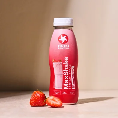MaxiNutrition MaxShake Protein Milkshake Strawberry 330ml – Einzelflasche Mood
