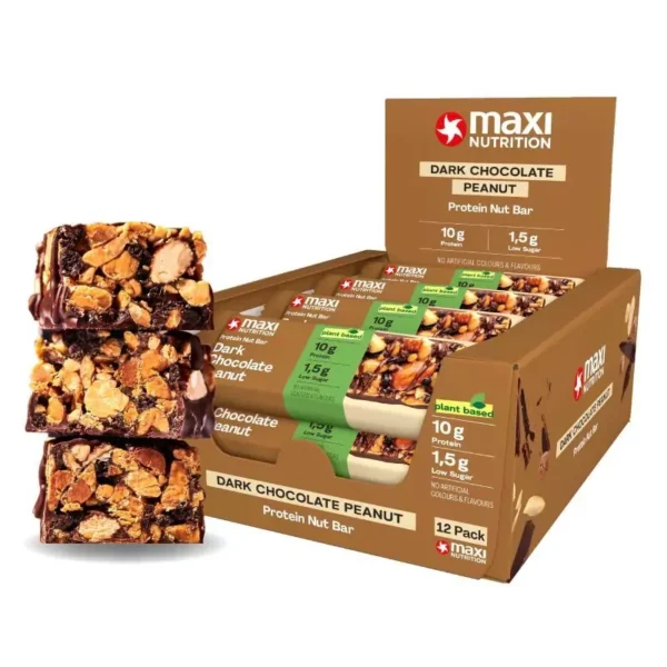 MaxiNutrition Protein Nut Bar Dark Chocolate Peanut 46g – Perfo-Tray